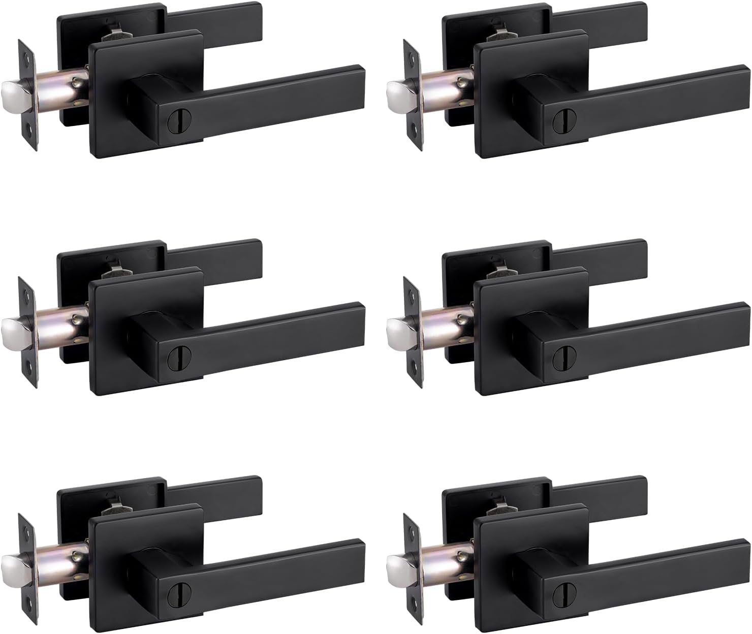 Privacy Door Handle Keyless Lock Set for Bedroom Bathroom Use