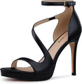 Stiletto Women High Heels 4.3 in Platform Peep Toe - Strappy Glam