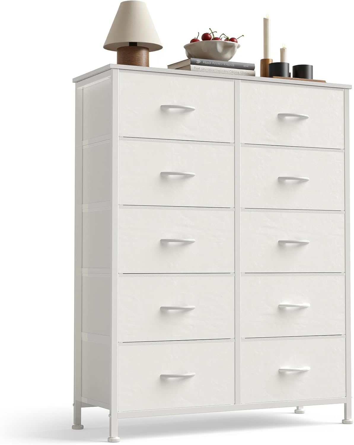 10 Drawer Fabric Dresser Storage Tower for Bedroom and Hallway