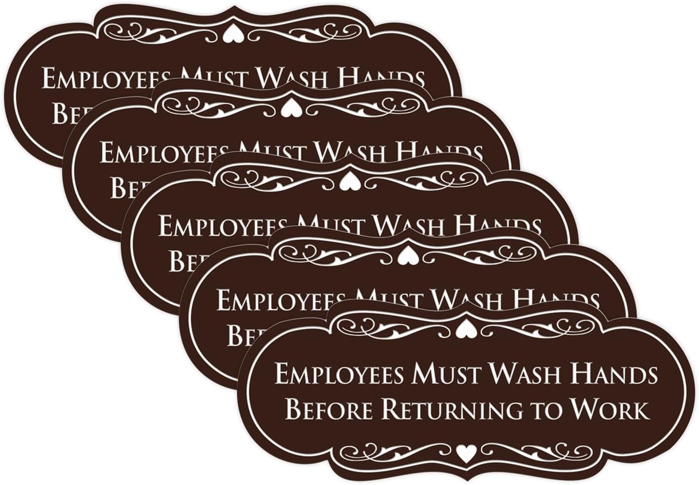 Employees Must Wash Hands Before Returning to Work Sign - 5 Pack