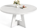 Round Dining Table for 4-6 People 47 in - White Pedestal Table