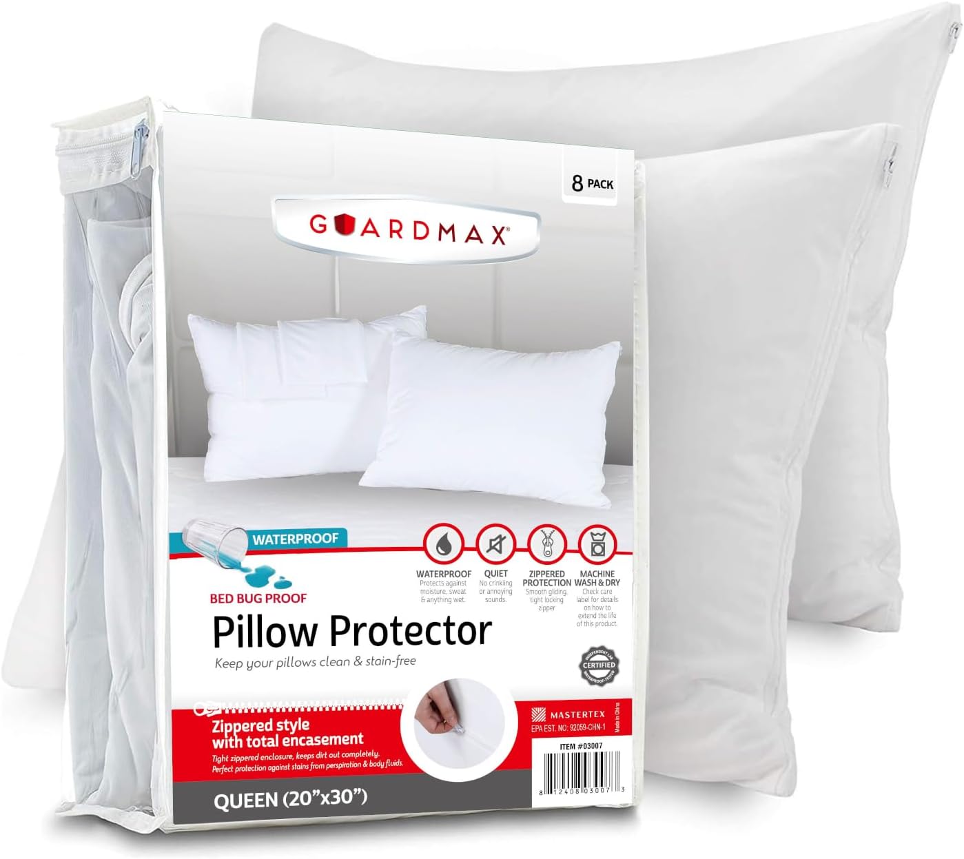 Guardmax Jersey Knitted Pillow Protector - 100% Waterproof & More