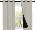 NICETOWN Natural 100% Blackout Curtains for Small Windows