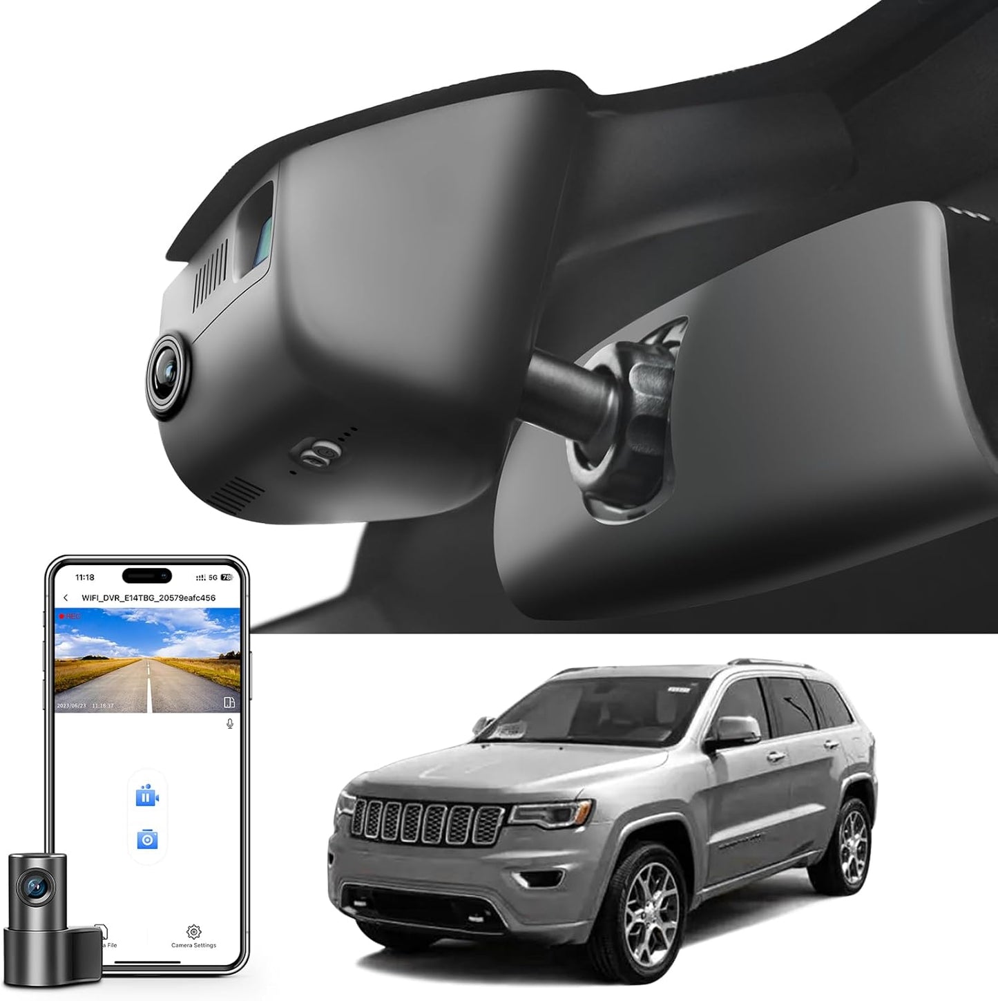 4K & 1080P Dash Cam for Jeep Grand Cherokee 2016-2021 Models