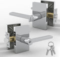 Mega Handles Glamor Entry Lever & Lock Set - Polished Chrome