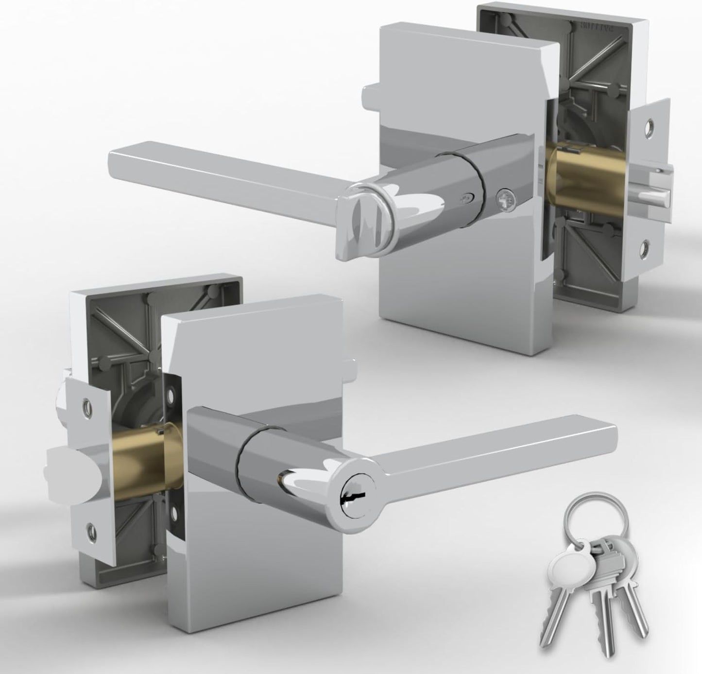 Mega Handles Glamor Entry Lever Set for Stylish Home Security