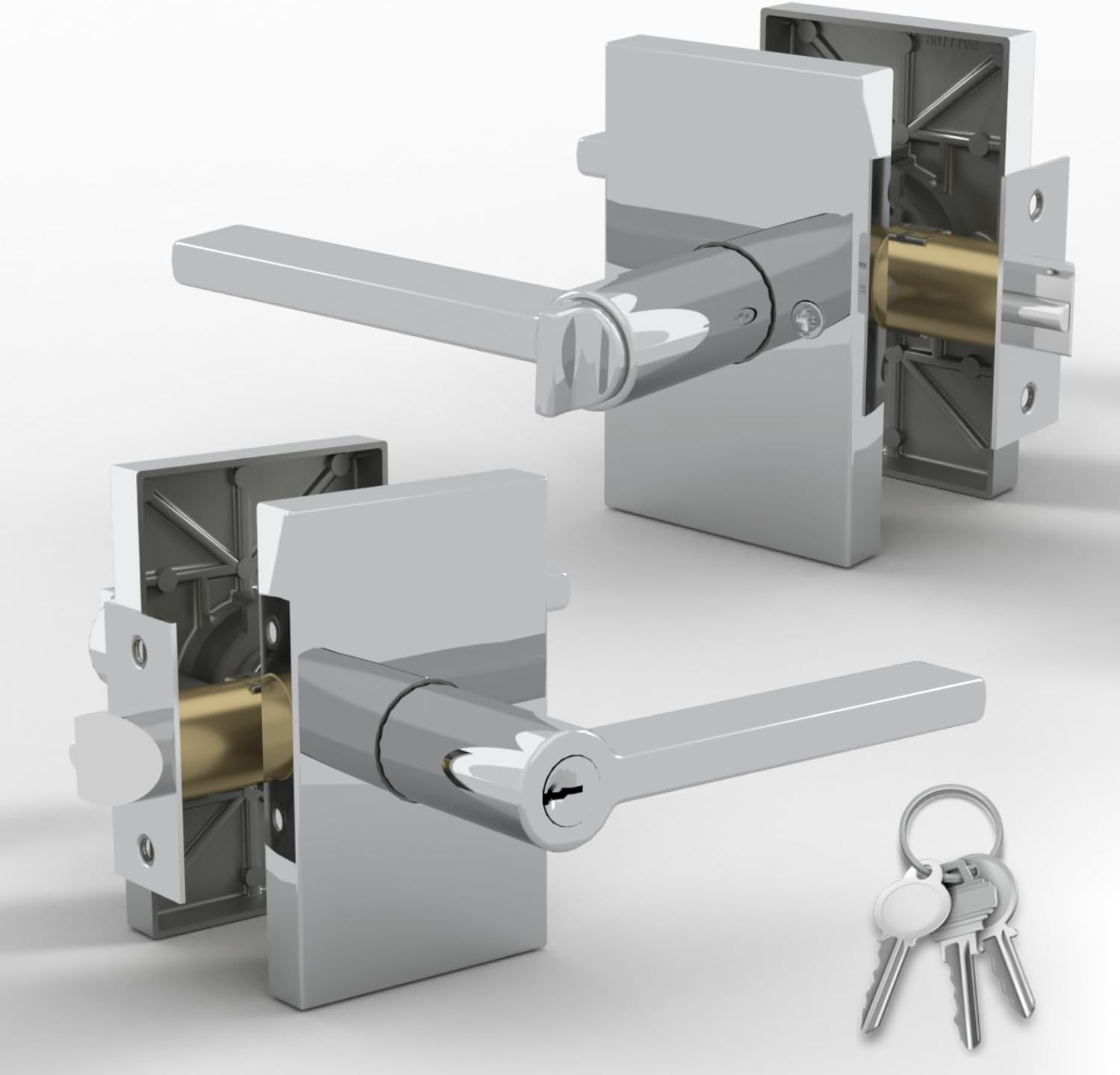 Mega Handles Glamor Entry Lever Set for Stylish Home Security