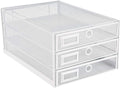 Desk Organizer Wire Mesh 3 Tier Sliding Drawers - Paper Sorter