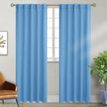 BGment Rod Pocket and Back Tab Curtains - Sky Blue Room Darkening