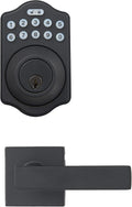 Matte Black Keyless Entry Deadbolt with Handle Set - Keypad