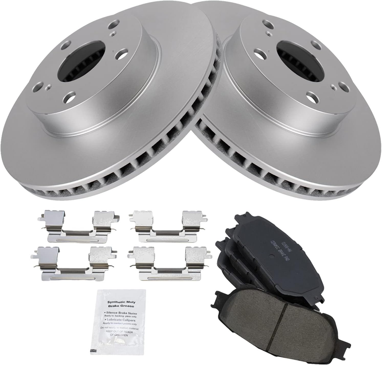 TRQ Front Premium Posi Ceramic Disc Brake Pad & Rotor Kit
