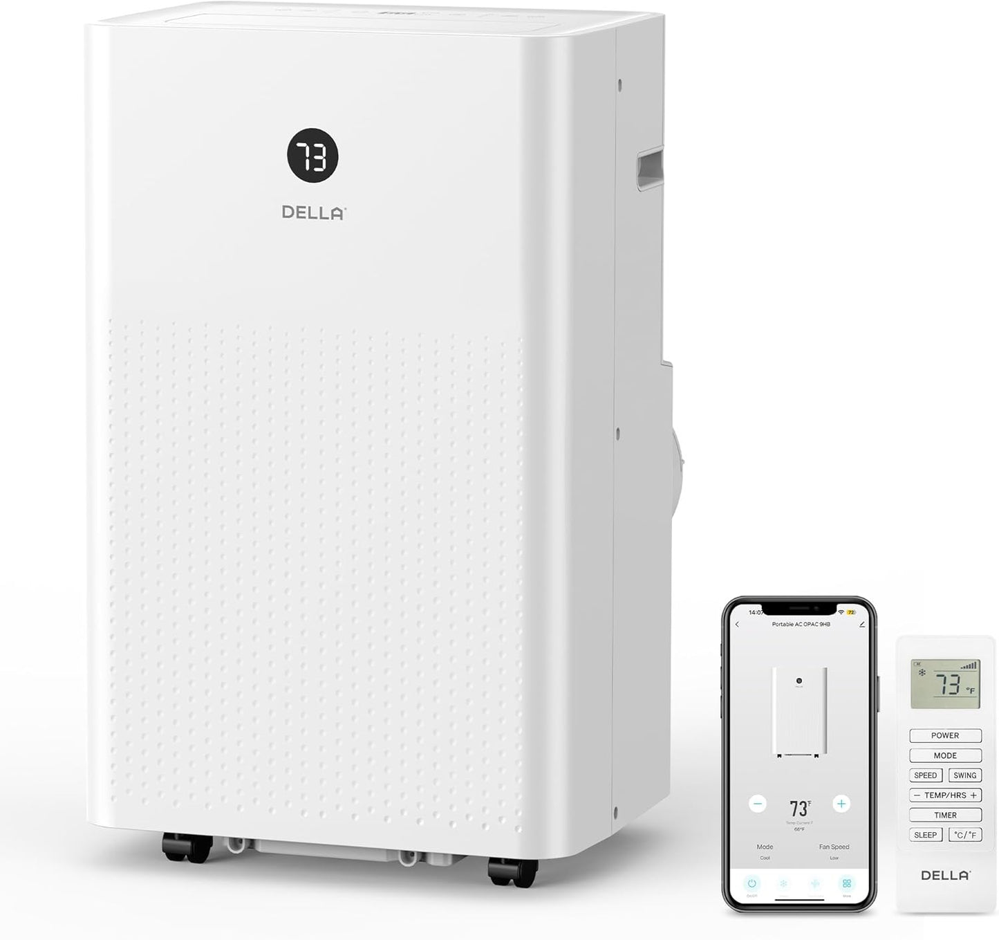 Della 14,000 BTU Smart Portable AC - Cools 400 Sq.Ft!