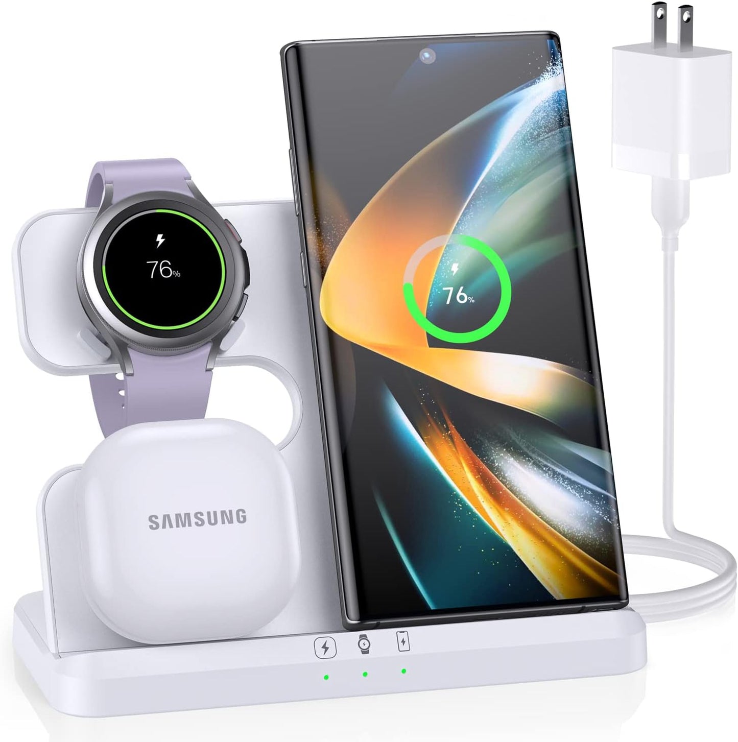 Fast 3-in-1 Wireless Charger for Samsung & Android