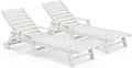 SERWALL Patio Chaise Lounge Chair Set of 2 - 78 in Adjustable Poolside
