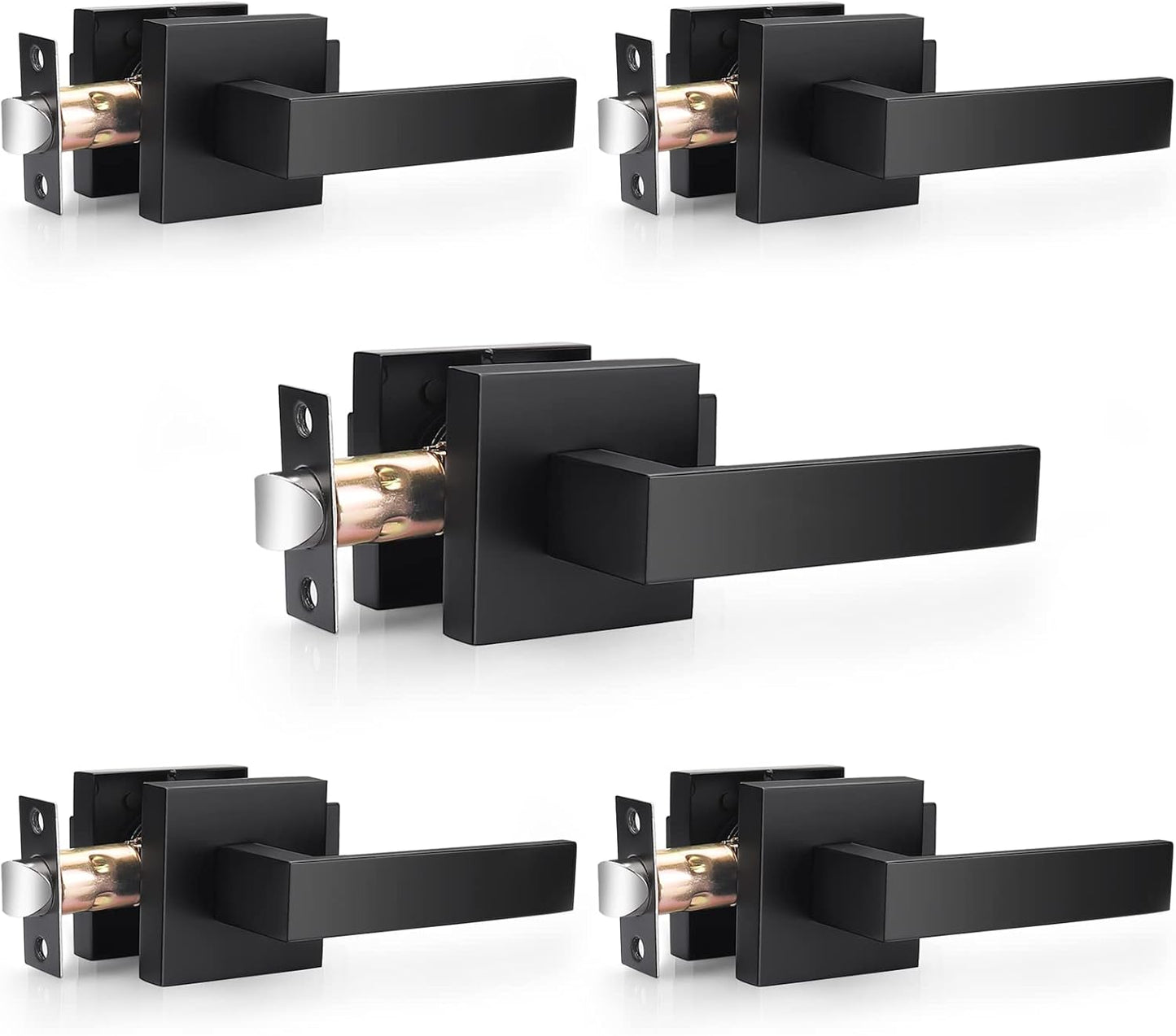 Probrico Matte Black Passage Door Levers for Interior Doors