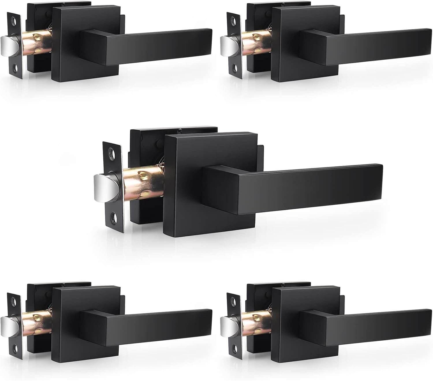 Probrico Matte Black Passage Door Levers for Interior Doors