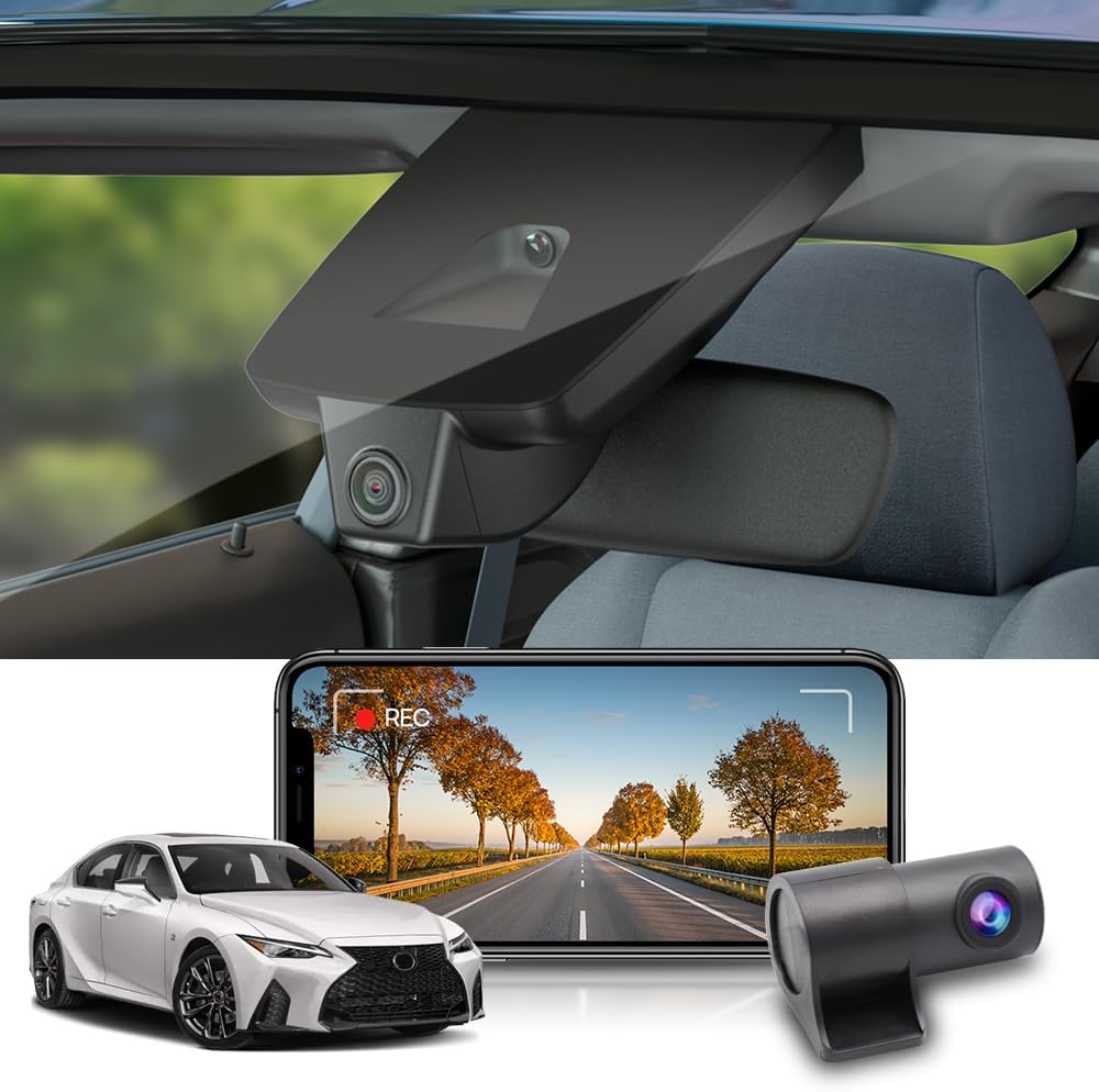 Fitcamx 2K Dual Dash Cam for Lexus IS 350 300 AWD 200t F Sport