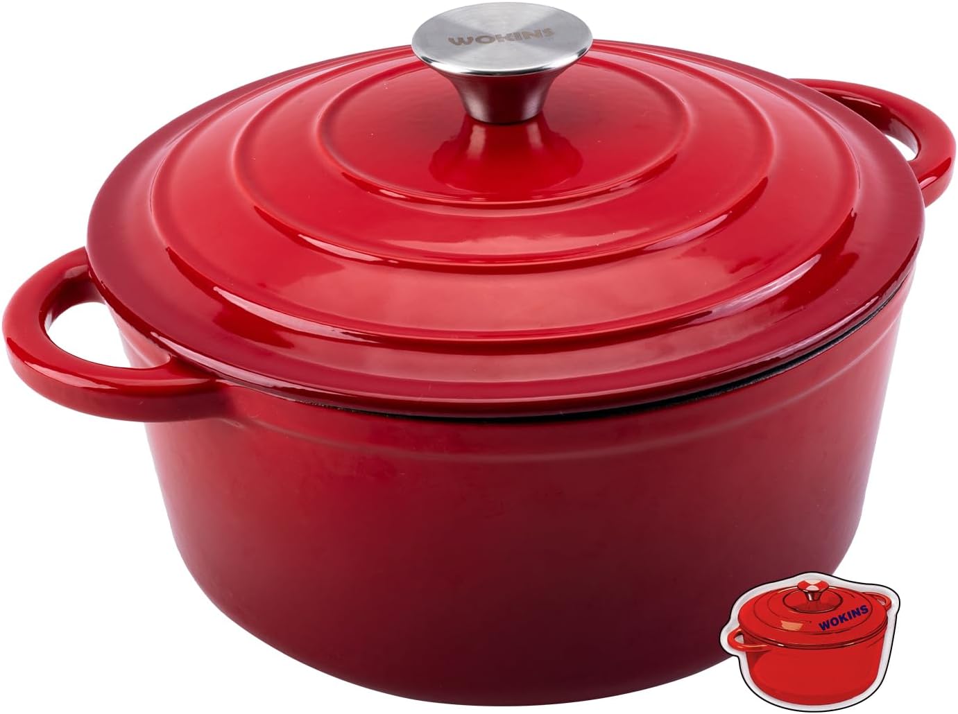 Enameled Cast Iron Dutch Oven Pot for Baking and Roasting