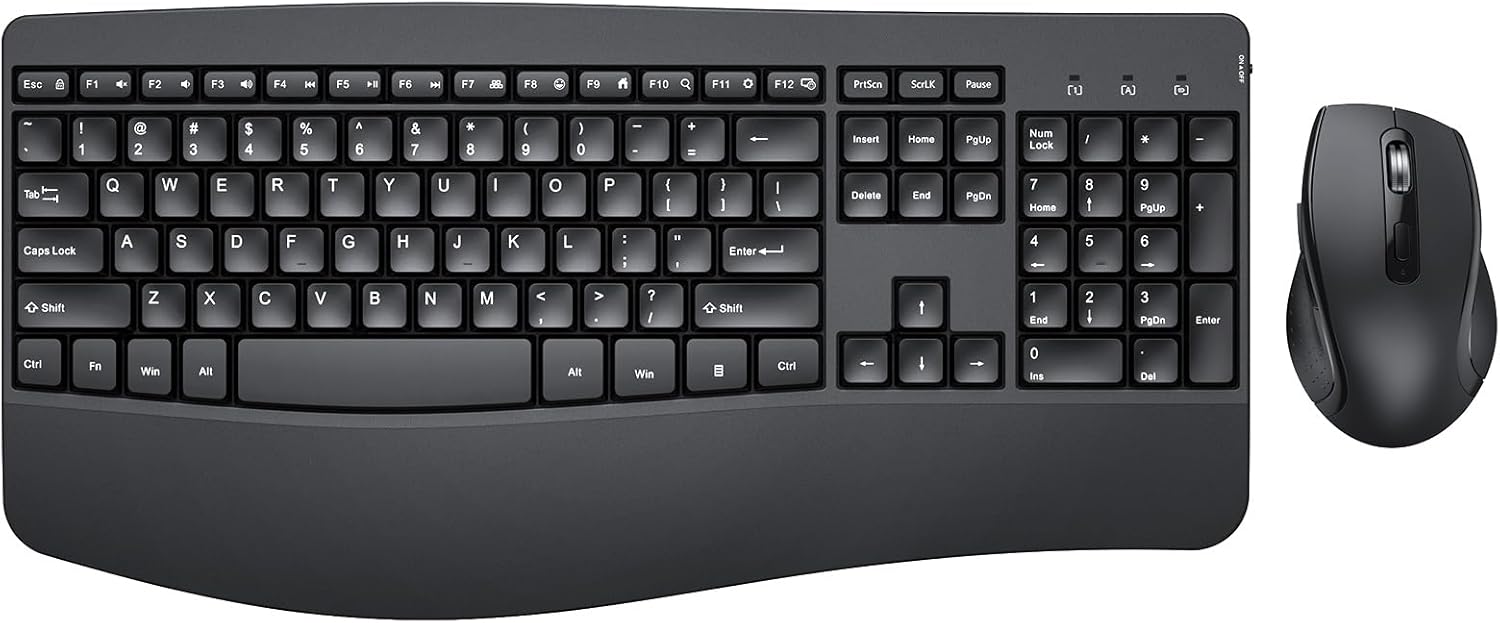 Ergonomic Keyboard and Mouse Combo for Comfortable Typing