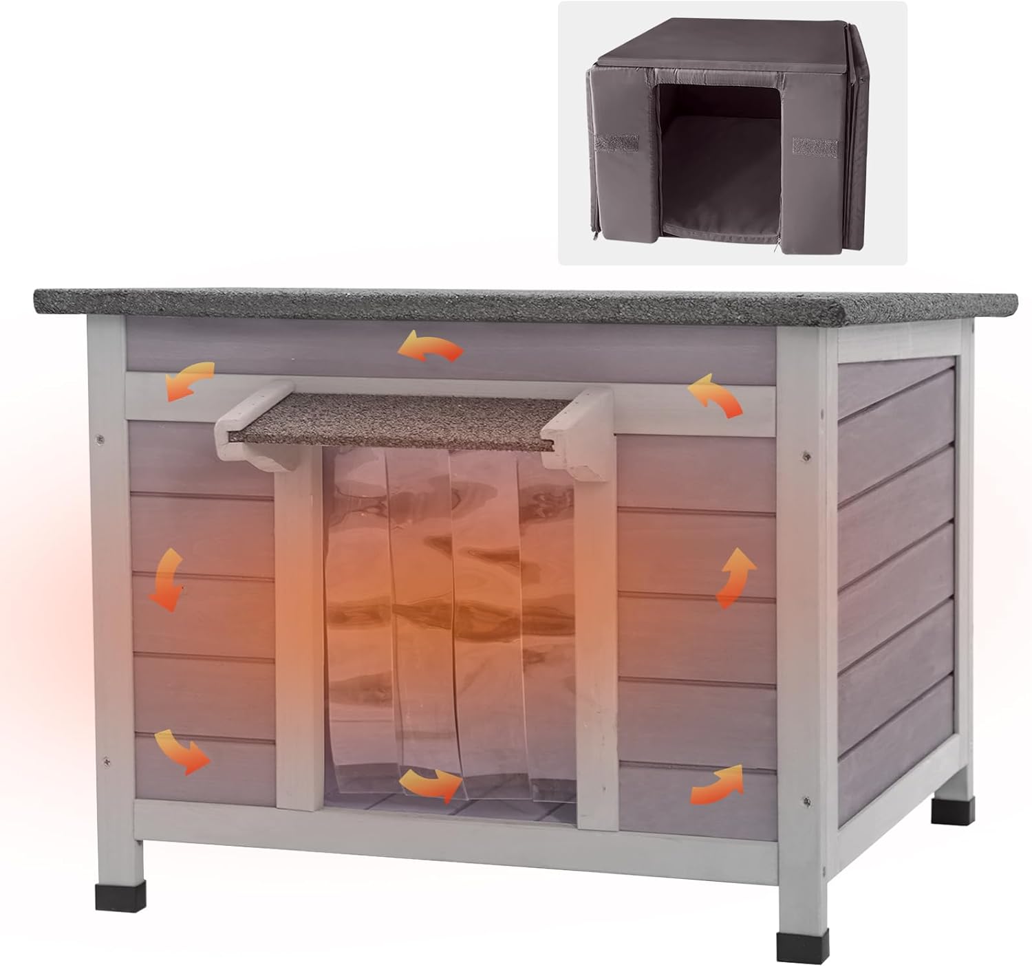 Outdoor Cat House with Insulated Liner for Winter Comfort