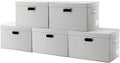 Collapsible Storage Bin with Lid 5-Pack - Fabric Foldable Organizer
