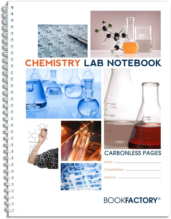 BookFactory Carbonless Chemistry Lab Notebook for Accurate Records