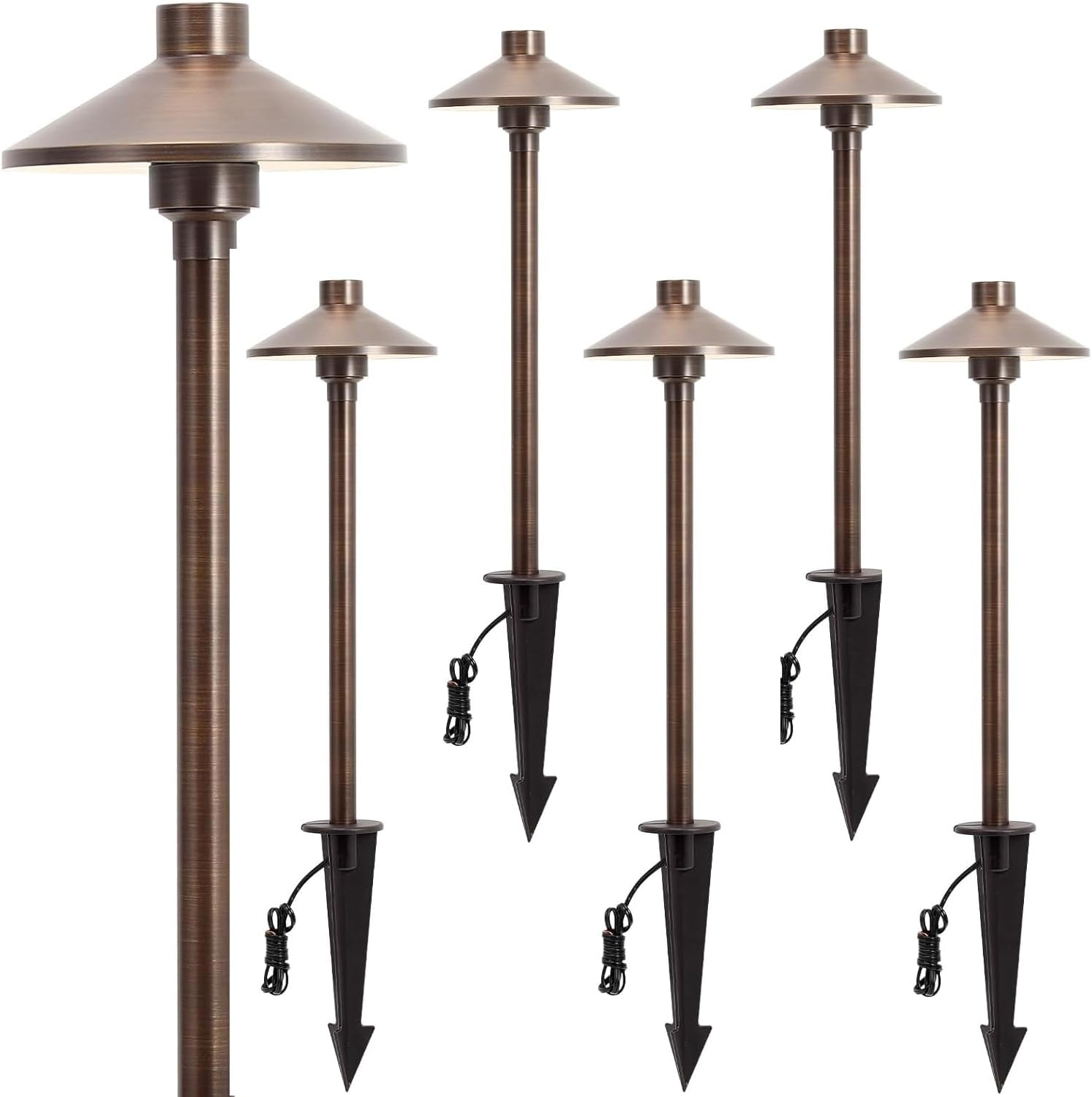 Gardencoin Solid Brass Low Voltage Pathway Lights for Outdoors