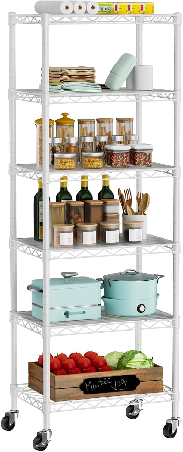 Small 6 Tier Shelf Storage Wire Shelving Unit for Home Use
