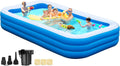 Large Inflatable Pool with Pump 130in x 72in x 22in - Family Size