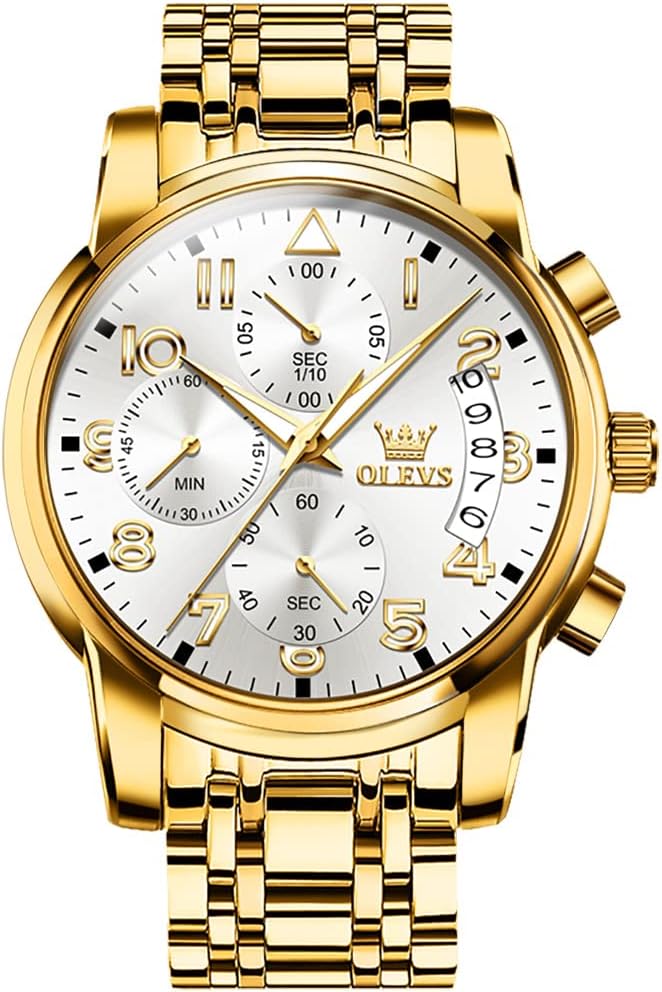 OLEVS Men's Stainless Steel Chronograph Watch - Luxury Design