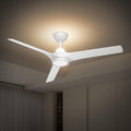 52 in White Flush Mount Ceiling Fan with Night Light - Quiet DC Motor