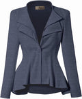 Women's Casual Work Blazer - Double Lapel Peplum Comfortable Fit