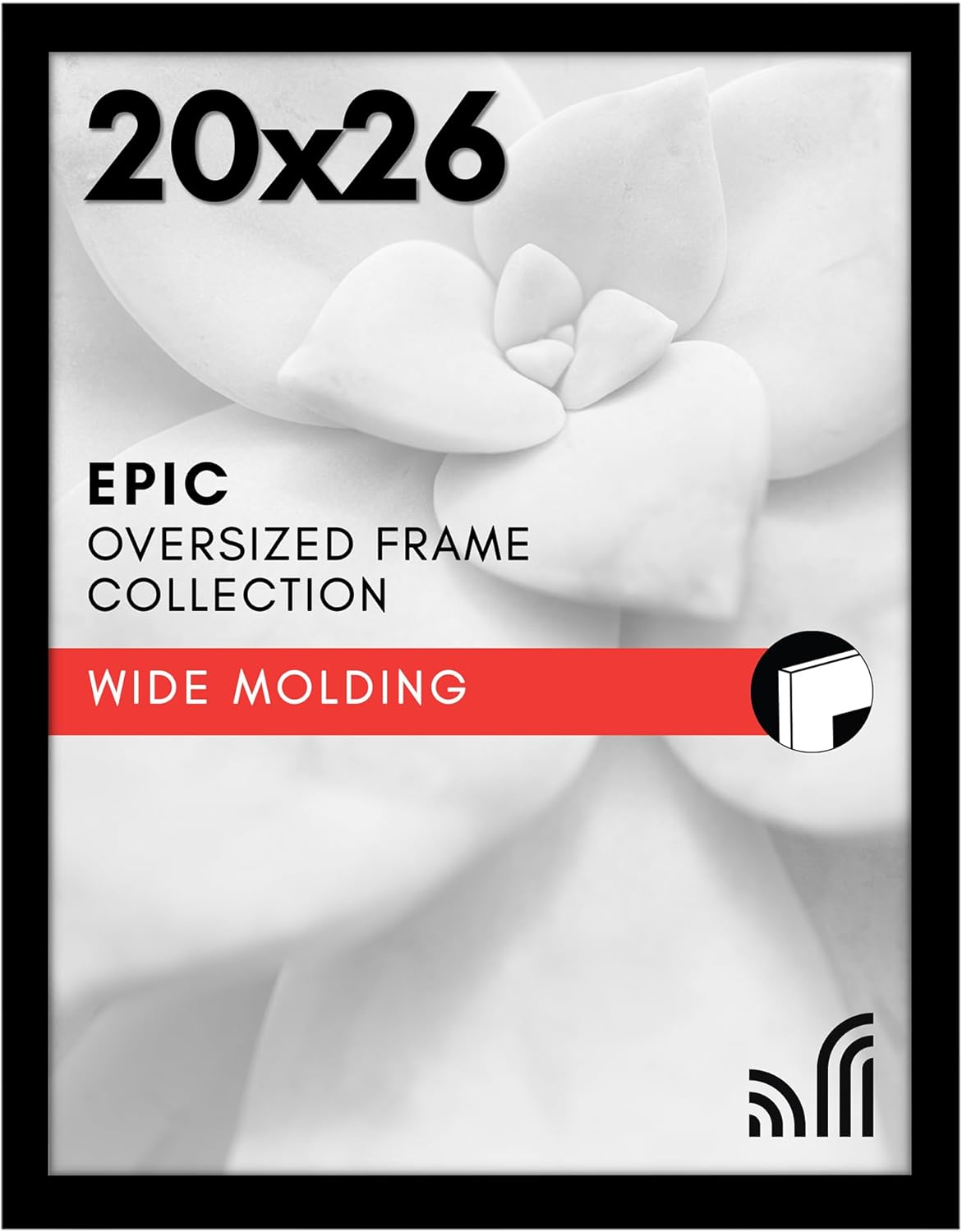 20x26 Black Picture Frame with Polished Plexiglass for Display