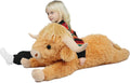 38.5 in Yellow Giant Highland Cow Plush Pillow - Large Cuddle Buddy