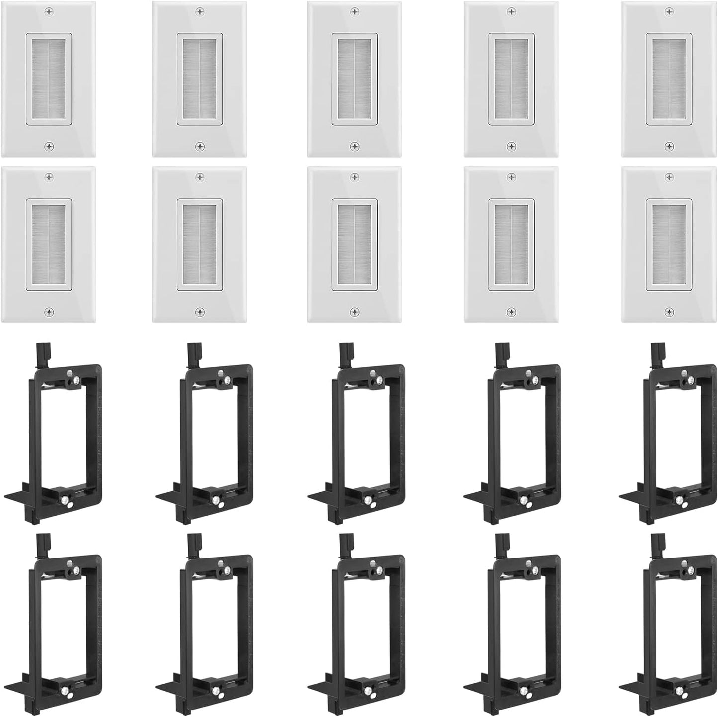Fosmon Brush Style Wall Plate for Low Voltage Cable Management