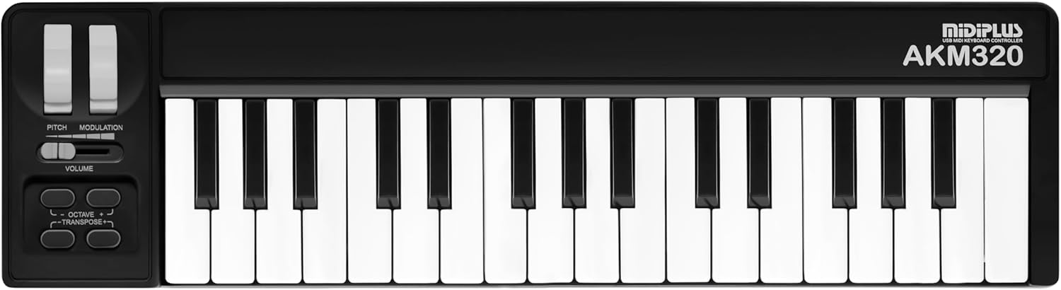 MIDIPLUS AKM320 Black 32-Key USB MIDI Controller - Expressive Performances!