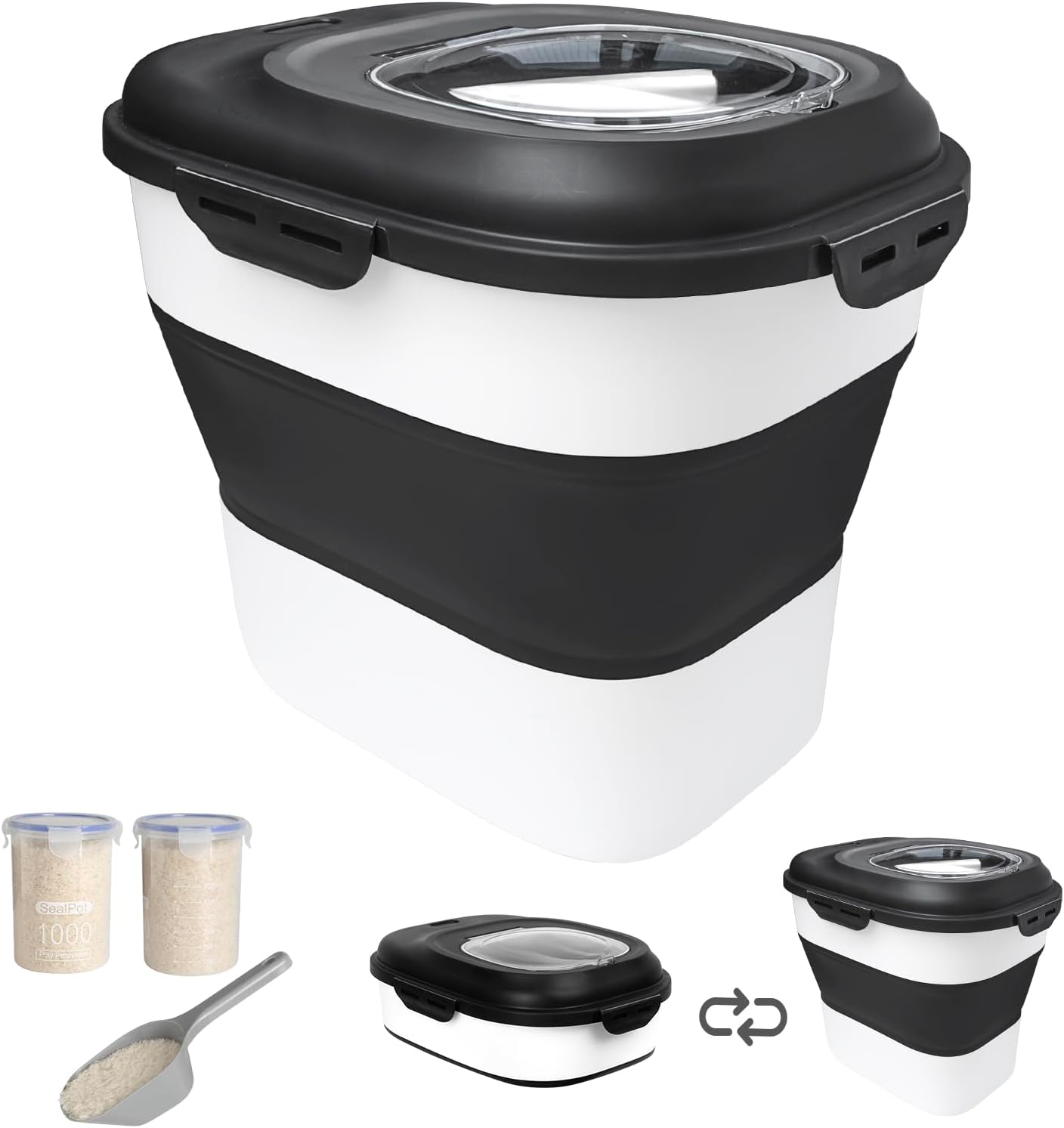 20-50 Lbs Food Storage Containers with Airtight Locking Lid