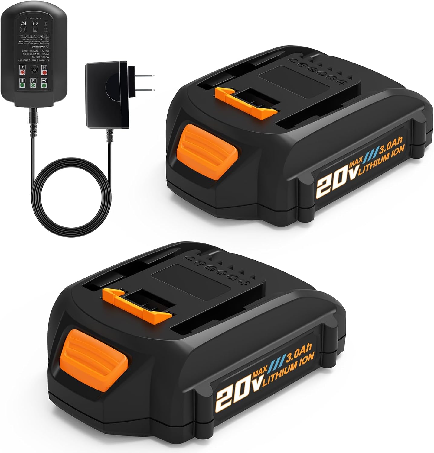 2Pack Replacement for Worx Battery 20V and Charger Kit