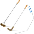 Fryer Cleaning Brush Set 3-Piece - Heavy-Duty Brass Bristle Cleaners