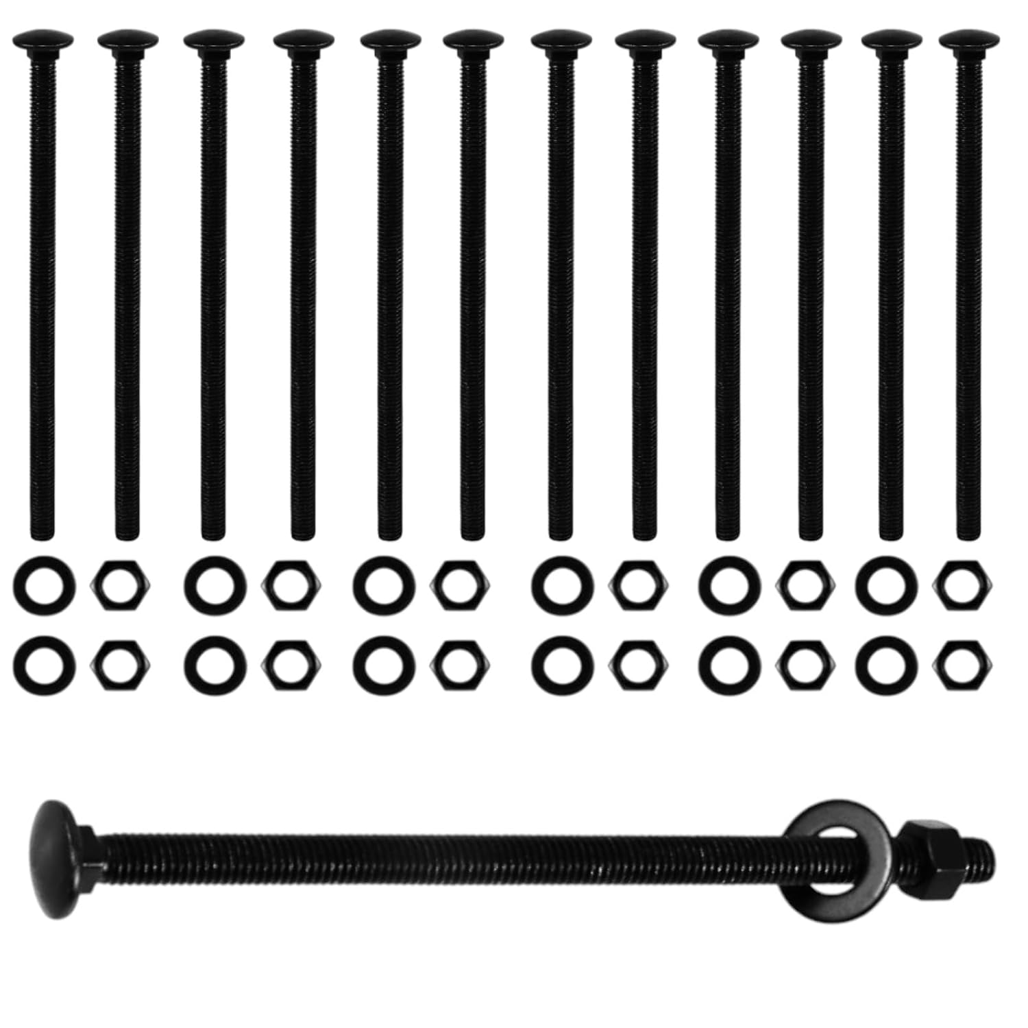 1/2 x 10 Inch Carriage Bolts Kit for Heavy-Duty Projects
