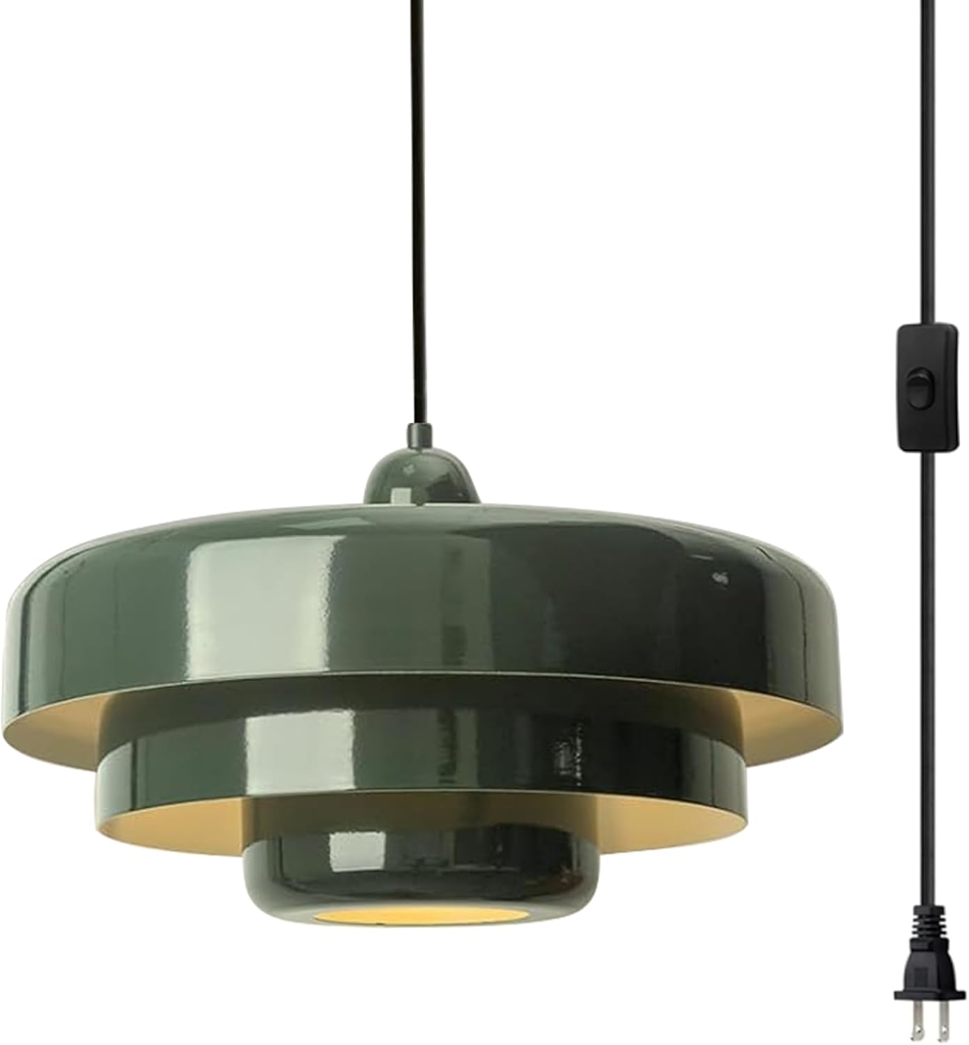 Plug-in Green Pendant Light Fixtures for Modern Home Decor
