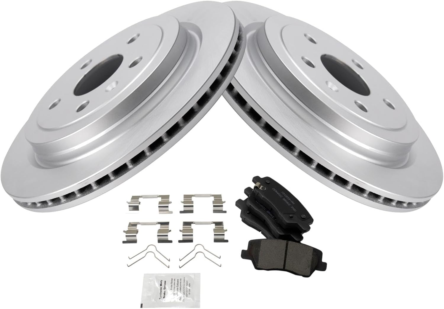 TRQ Rear Brake Pad & Rotor Kit for 2014-2018 Cadillac CTS