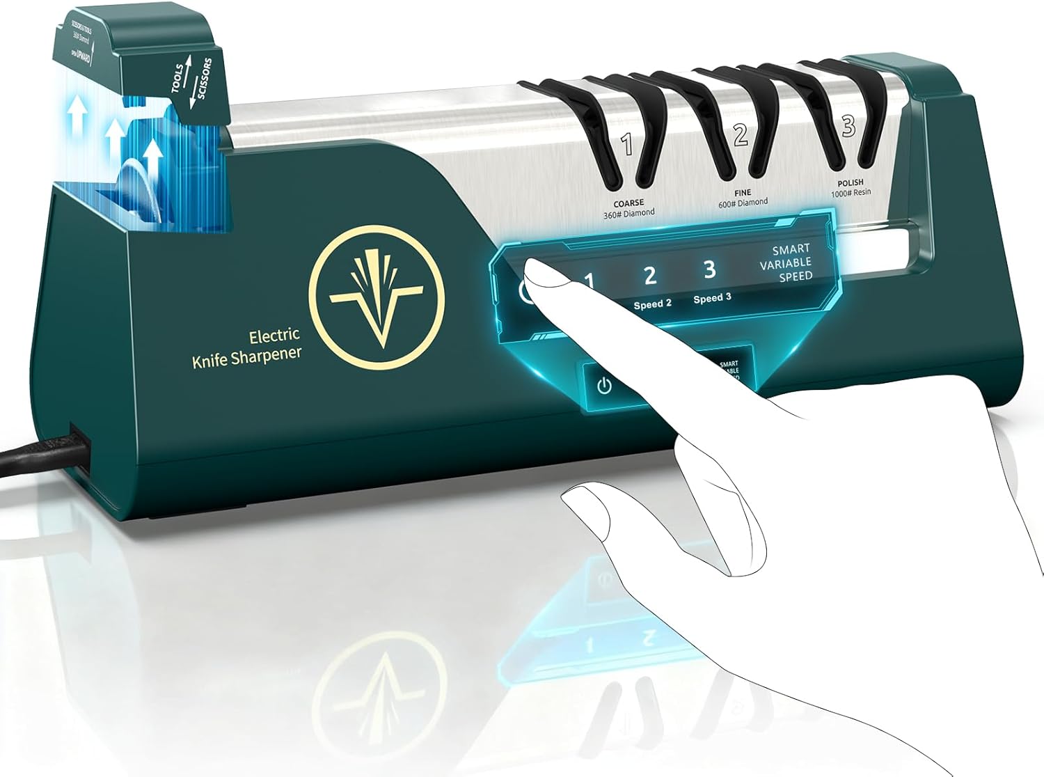 Professional Electric Knife Sharpener with Diamond Abrasives