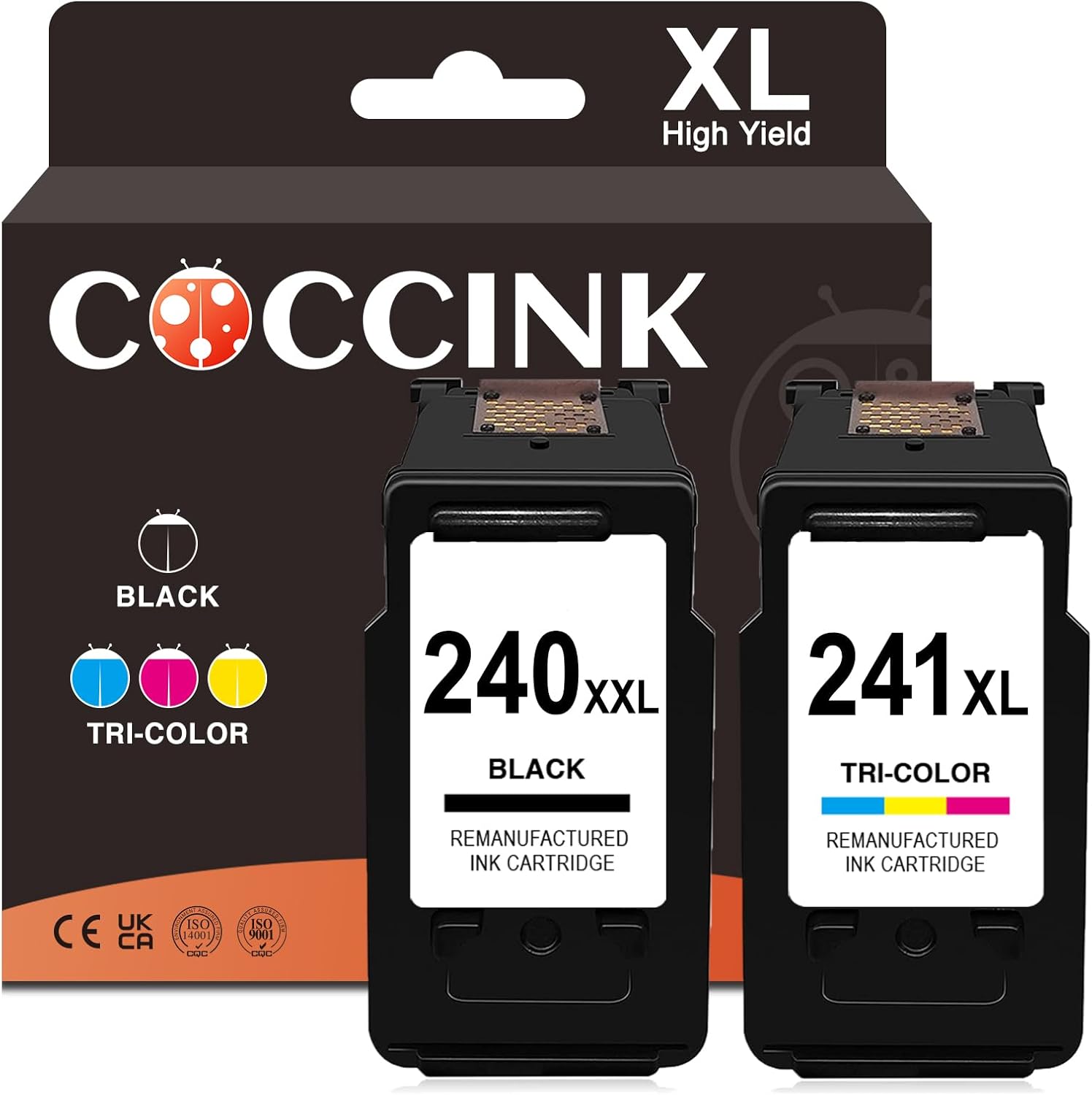 COCCINK 240XXL 241XL Ink Cartridges for Canon Printers Combo Pack