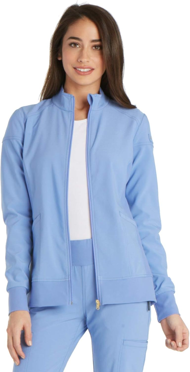 Cherokee Scrub Jackets for Women with Zip Front and Stretch Fabric