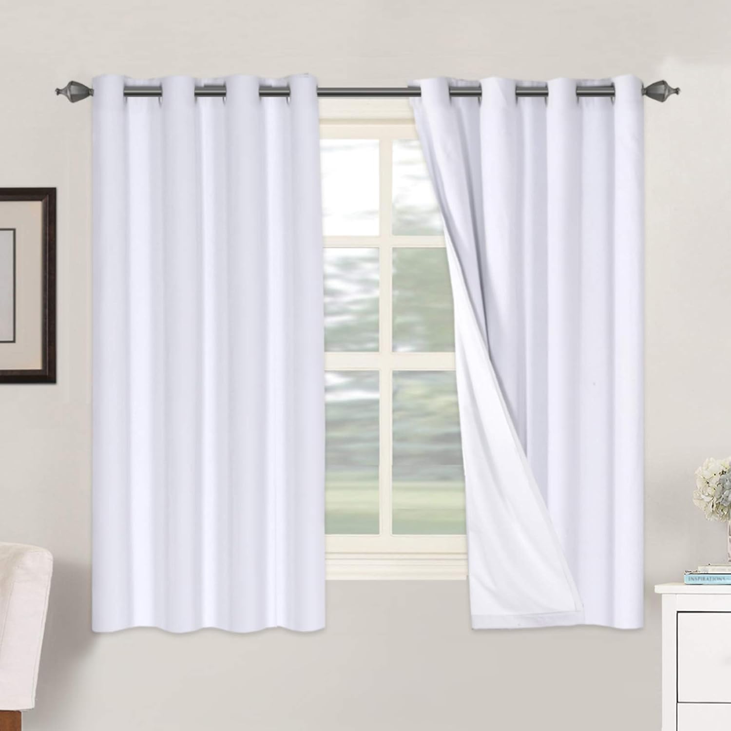 H.VERSAILTEX Linen Blackout Curtains for Energy Saving Privacy