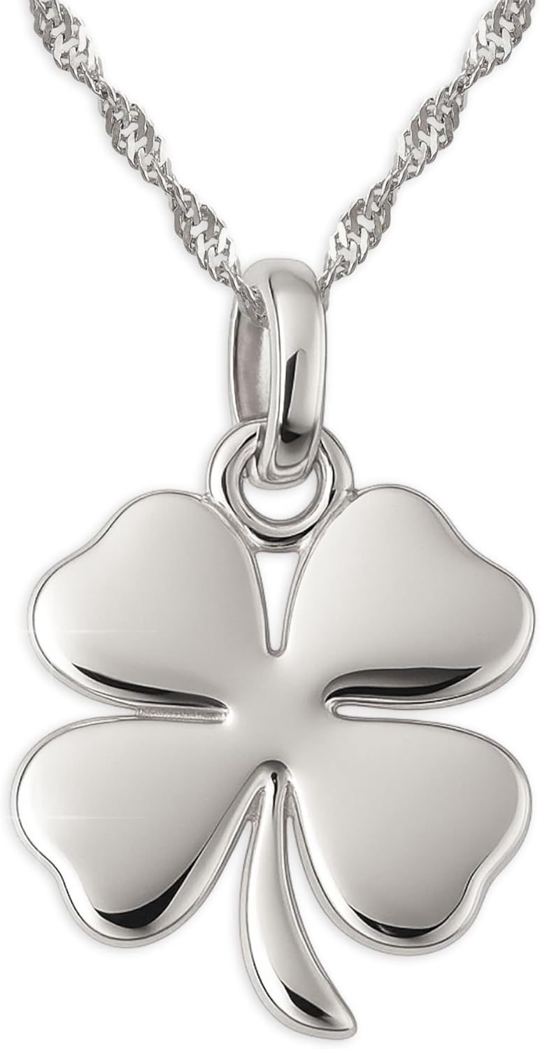 925 Sterling Silver Four Leaf Clover Necklace for Good Luck