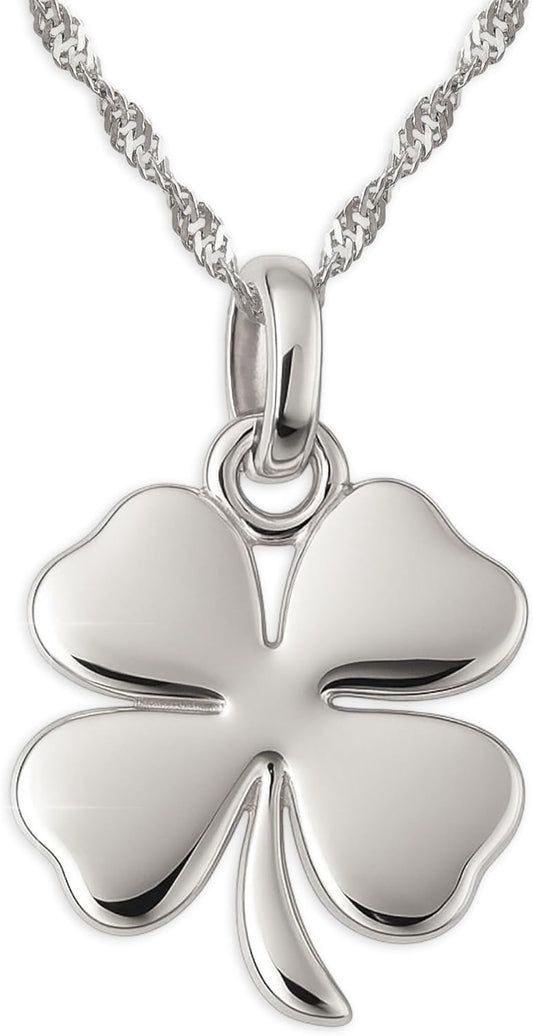 925 Sterling Silver Four Leaf Clover Necklace for Good Luck