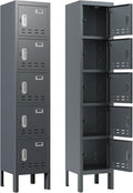 Metal Storage Locker 66.15 in H 5-Door - Secure Steel Lockers