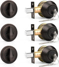 Keyed Alike Single Cylinder Deadbolts Oil Rubbed Bronze 3 Pack - Same
